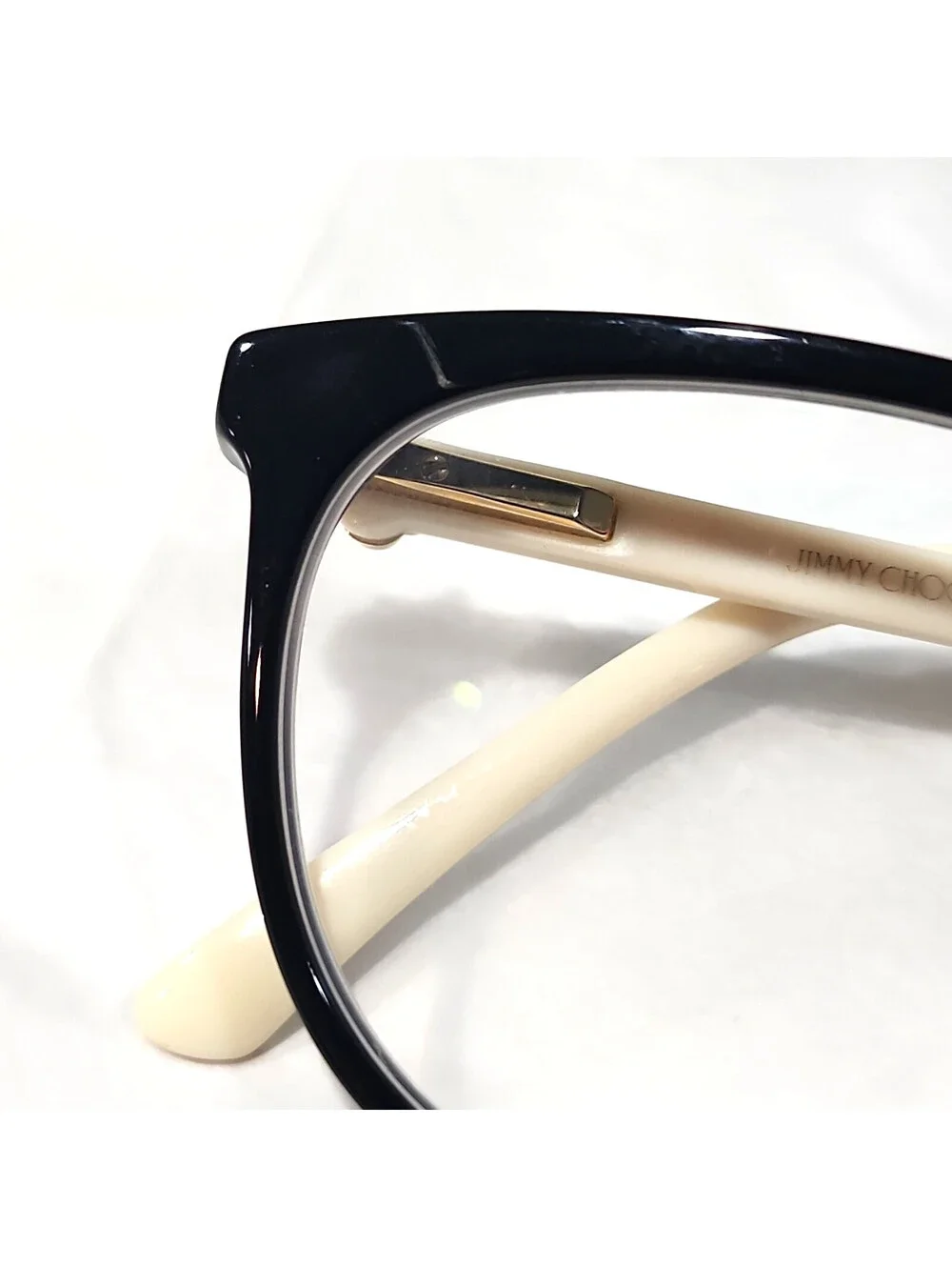 Jimmy Choo JC309 Black White Cat Eyes Eyeglasses 53-16 145 Italy